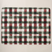 Couverture Sherpa Rayures Vertes Rouges Anniversaire (Devant (Horizontal))