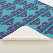 Couverture Sherpa Rebroderie Look Aquarelle Chouette et Coeurs de ch (3/4)