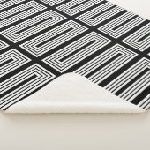 Couverture Sherpa Rectangles imbriquées en noir et blanc (3/4)