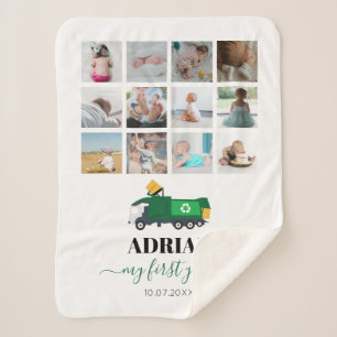 Couverture Sherpa Recyclage Camion à ordures Bébé Garçon 1ère année