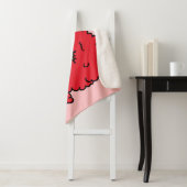 Couverture Sherpa Red Afro Unicorn (En situation)