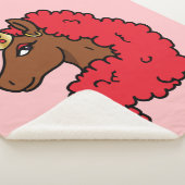 Couverture Sherpa Red Afro Unicorn (3/4)