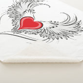 Couverture Sherpa Red Angel Coeur avec ailes (3/4)