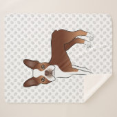 Couverture Sherpa Red Boston Terrier mignon caricature Chien et patt (Devant (Horizontal))