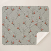 Couverture Sherpa Red Cardinal Perched on a Tree Branch Sherpa Blank (Devant (Horizontal))