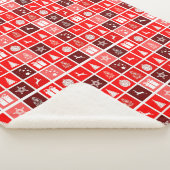 Couverture Sherpa Red Christmas Holiday Cute Tree Reinder (3/4)