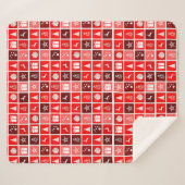 Couverture Sherpa Red Christmas Holiday Cute Tree Reinder (Devant (Horizontal))