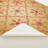 Couverture Sherpa Red Christmas Stars on Gold (3/4)