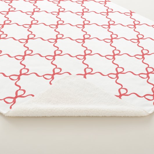 Couverture Sherpa Red  Coquette Bow Trellis Christmas (3/4)