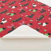 Couverture Sherpa Red Dachshunds de Noël (3/4)
