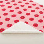 Couverture Sherpa Red Flower Seamless Pattern Sherpa Blanket (3/4)