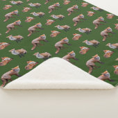 Couverture Sherpa Red Fox Frenzy (Vert foncé) (3/4)