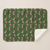 Couverture Sherpa Red Fox Frenzy (Vert foncé) (Devant (Horizontal))