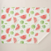 Couverture Sherpa Red Green White Watermelons Birthday (Devant (Horizontal))