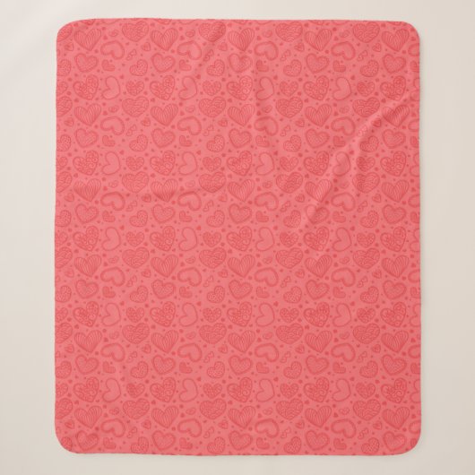 Couverture Sherpa Red Hearts Sherpa Blanket (Devant)