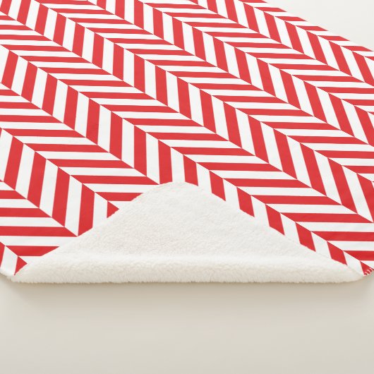 Couverture Sherpa Red Herringbone Chevron Motif (3/4)