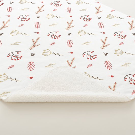 Couverture Sherpa Red Holly Berry Holiday (3/4)