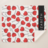 Couverture Sherpa Red Lollipops, Heart Lollipops, Lolly, Your Name (Devant (Horizontal))