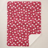 Couverture Sherpa Red Pink White Hearts (Devant)
