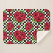 Couverture Sherpa Red Rose Rockabilly Check (Devant (Horizontal))