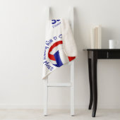 Couverture Sherpa red white blue volleyball court happy place (En situation)