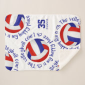 Couverture Sherpa red white blue volleyball court happy place (Devant (Horizontal))