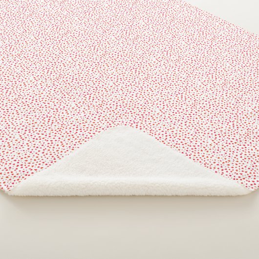 Couverture Sherpa Red White Coeurs Motifs Saint Valentin (3/4)