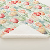 Couverture Sherpa Red Yellow Blue Tulip Flowers (3/4)