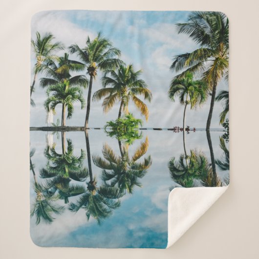 COUVERTURE SHERPA RÉFLEXION DE L'EAU DES PALMIERS DE COCO (Devant)