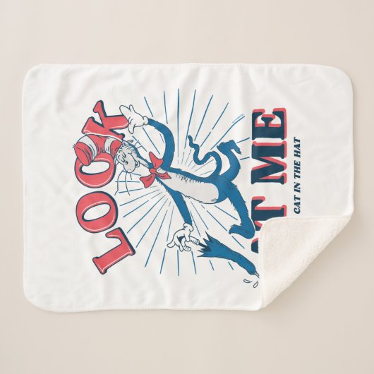 Couverture Sherpa Regarde-Moi Chat Dans Le Casquette (Devant (Horizontal))