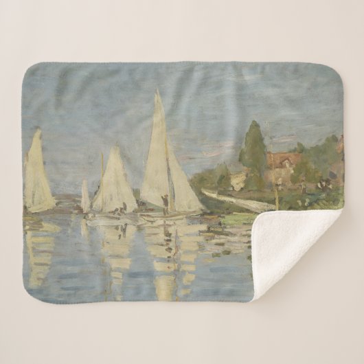 Couverture Sherpa Regattas at Argenteuil, OIl Painting, Claude Monet (Devant (Horizontal))