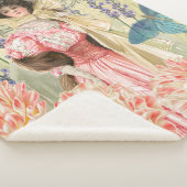 Couverture Sherpa Regency de femme victorienne rose (3/4)