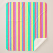 Couverture Sherpa Réglage des rayures pastel de printemps (Devant)