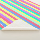 Couverture Sherpa Réglage des rayures pastel de printemps (3/4)