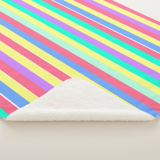 Couverture Sherpa Réglage des rayures pastel de printemps (3/4)