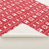 Couverture Sherpa Reindeer de Noël Rouge Poinsettias Design (3/4)
