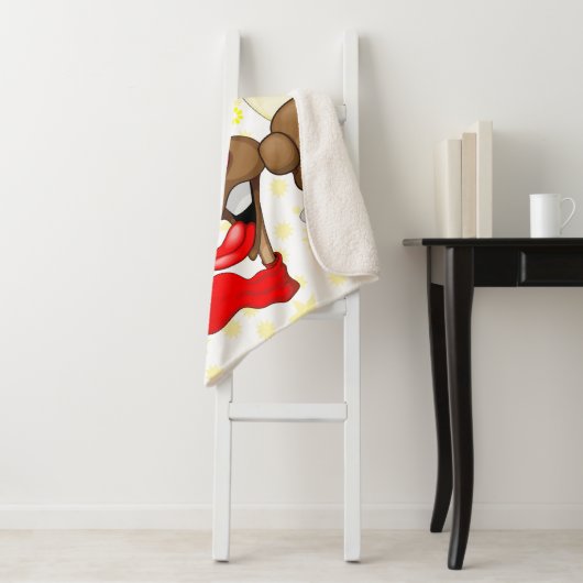 Couverture Sherpa Reindeer Drunk Funny Caractère de Noël (En situation)