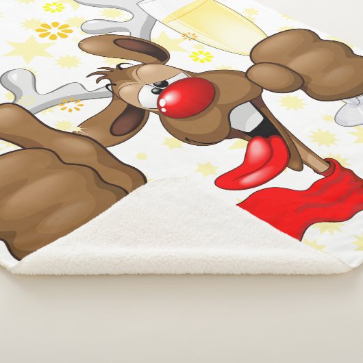Couverture Sherpa Reindeer Drunk Funny Caractère de Noël (3/4)