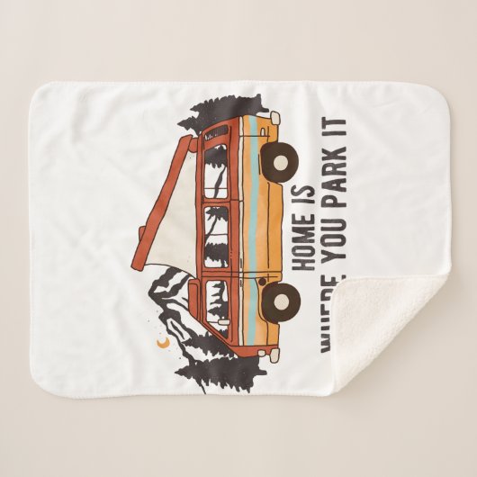 Couverture Sherpa Remorque Camping RV "Home is Where You Park It" (Devant (Horizontal))