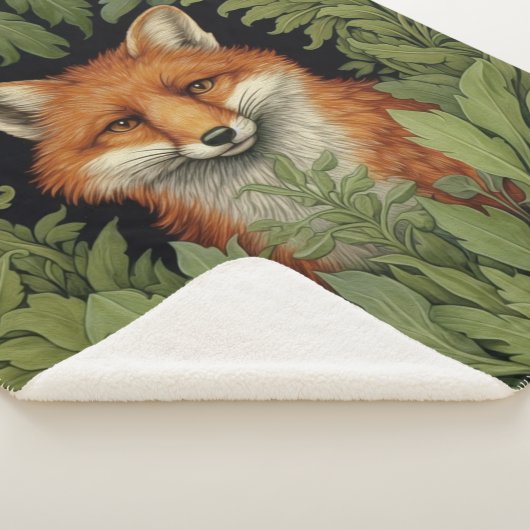 Couverture Sherpa Renard Art nouveau dans la forêt (3/4)