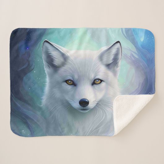 Couverture Sherpa Renard blanc Extraordinaire sur Icy Land (Devant (Horizontal))