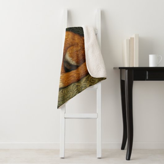 Couverture Sherpa Renard dans la forêt, style Art nouveau (En situation)