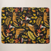 Couverture Sherpa Renard d'automne sur noir (Devant (Horizontal))