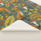 Couverture Sherpa Renard d'automne sur pin vert (3/4)