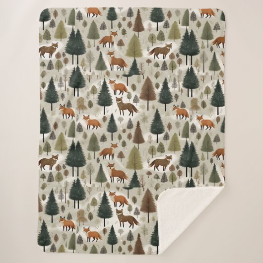 Couverture Sherpa Renard forestier d'hiver (Devant)