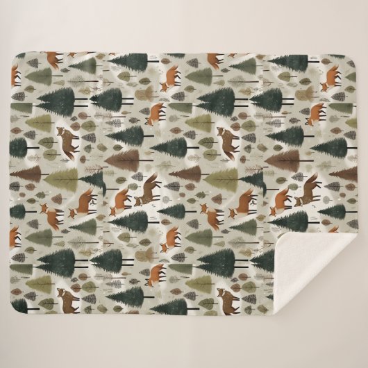 Couverture Sherpa Renard forestier d'hiver (Devant (Horizontal))