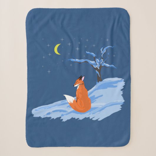 Couverture Sherpa Renard nocturne d'hiver (Devant)
