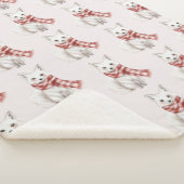 Couverture Sherpa Renard rose rose rouge blanc rose (3/4)