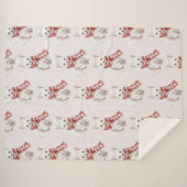 Couverture Sherpa Renard rose rose rouge blanc rose (Devant (Horizontal))