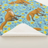 Couverture Sherpa Renards et papillons sur le bleu de la piscine (3/4)